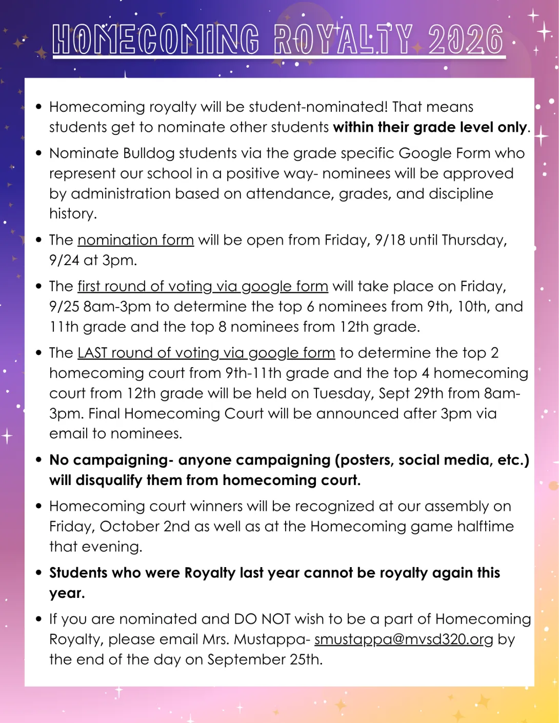 Nomination Rules